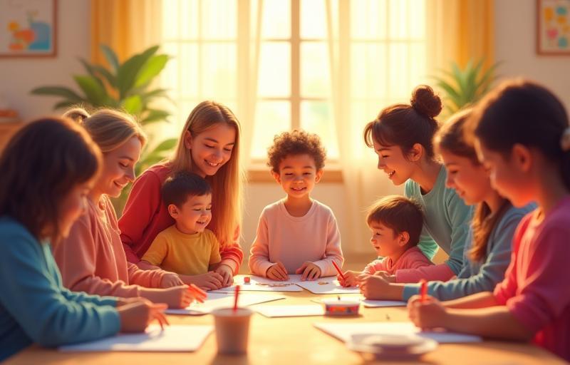 Image showing families participating in a workshop hosted by the nonprofit organization