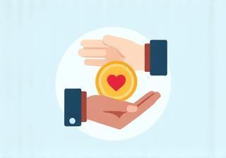 Graphic representing financial donation or giving