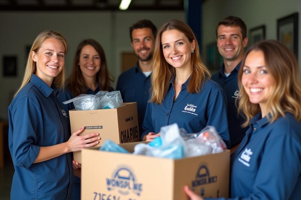 Photo of Mike's Car Care team members collecting donations for a cause